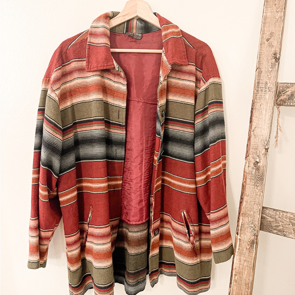 Vintage striped shacket